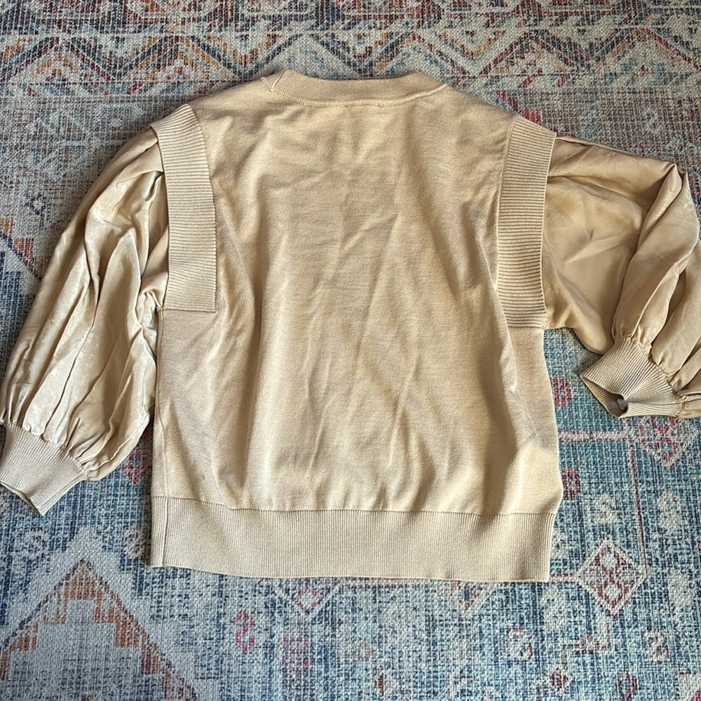 DKNY Gold Puff Sleeve Sweater - Picture 5 of 5